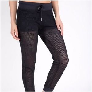 Electric & Rose ‘Panama’ Mesh Jogger Sheer Sweatpants, Black